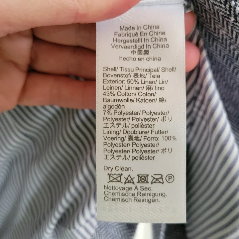 NWT J. Crew Dalton Blazer Italian Cotton/Linen Herringbone 0